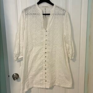 Zara White Eyelet Tunic